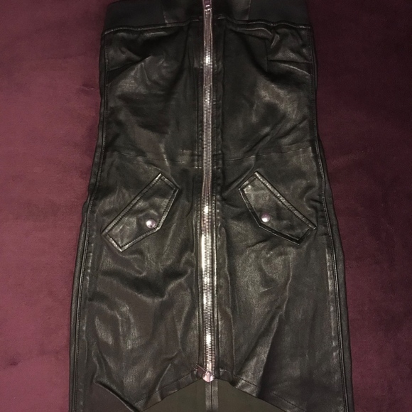 RTA Kenzie Strapless Zip Leather Mini Dress - Picture 3 of 6